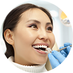 Woman receiving preventive dentistry treatment