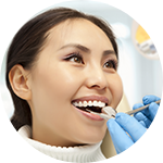 patient getting a dental checkup 