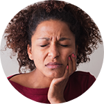 woman needing emergency dental care
