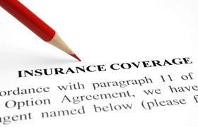 Red pencil pointing to insurance coverage plan