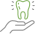 tooth floating on hand icon