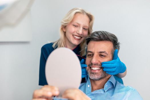 A man getting cosmetic dentistry near East Milton