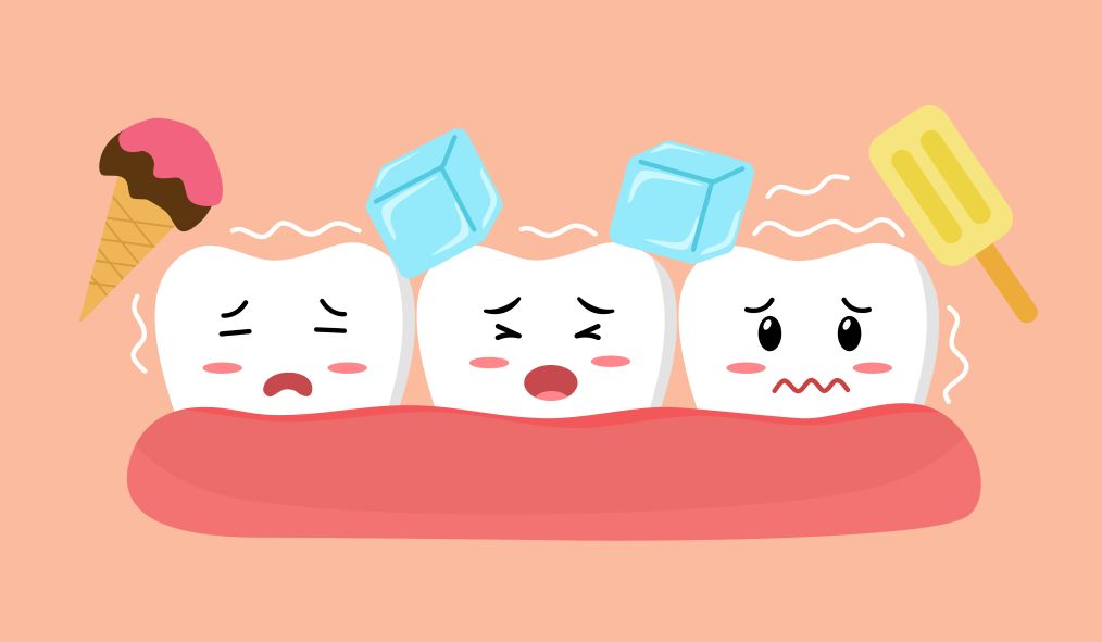 cartoon drawing of sensitive teeth